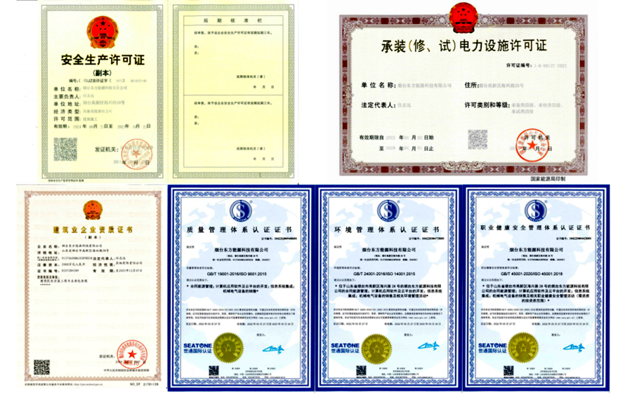 人生就是博(中国区)官方网站旗下烟台东方能源科技有限公司取得系列重要资质